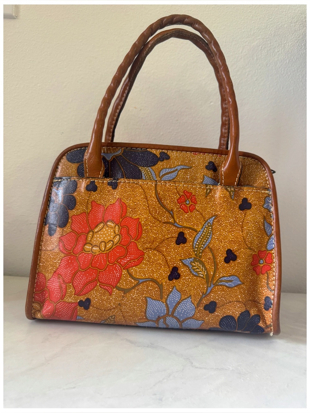 Patricia Nash Floral Satchel Handbag Brown
Trim Top Handle - Picture 3 of 14
